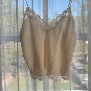 Dior light pink / cream vintage lace chemise